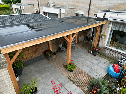 EPDM dakbedekking op een overkapping